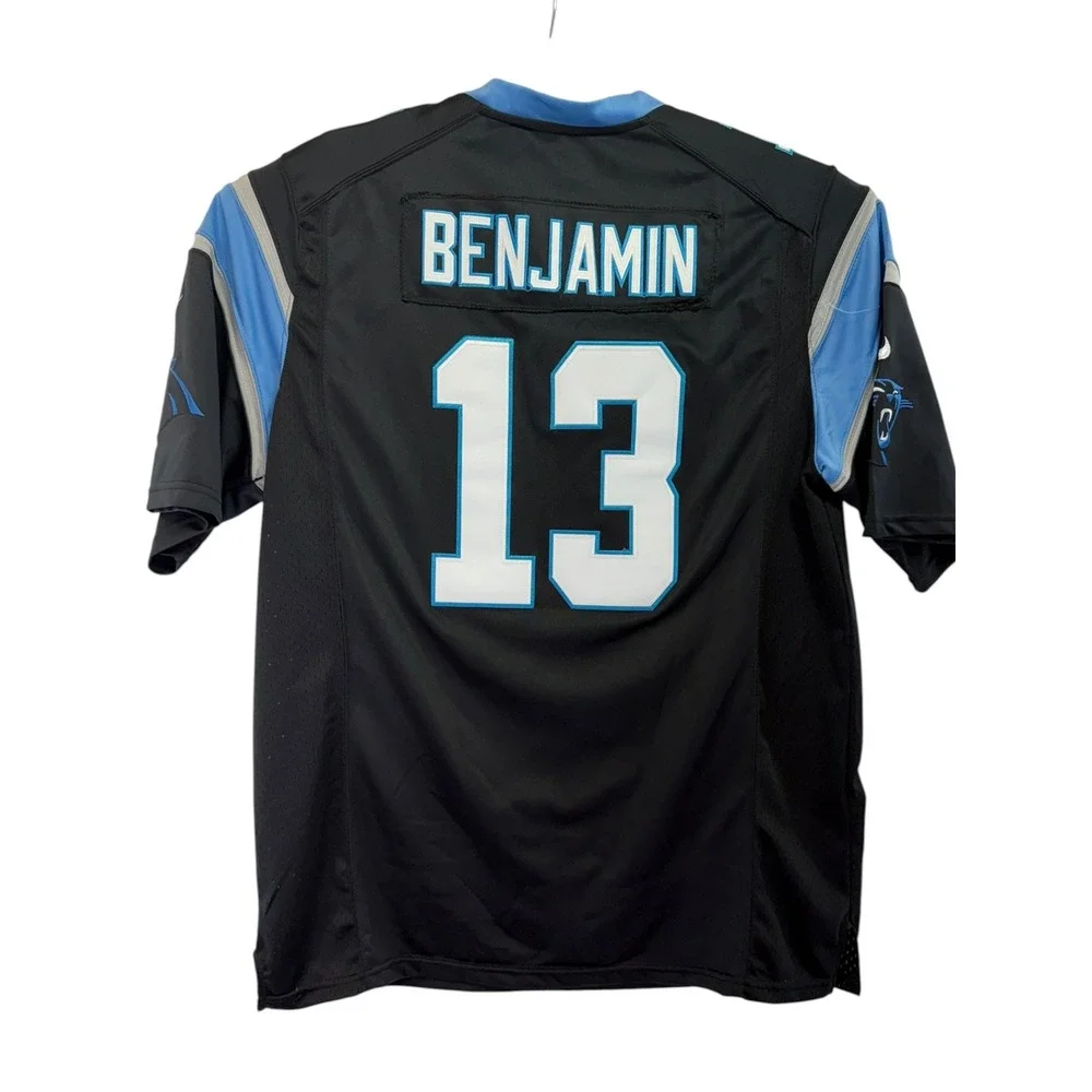 Nike Carolina Panthers Kelvin Benjamin 13 NFL Jersey Black Blue Mens XL (Q8)